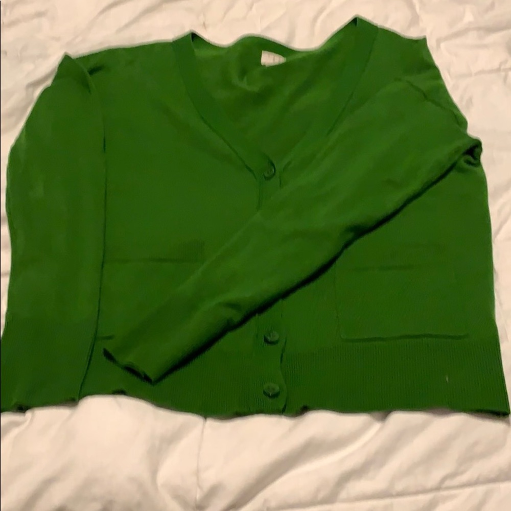 Hunter Green Cardigan Sweater